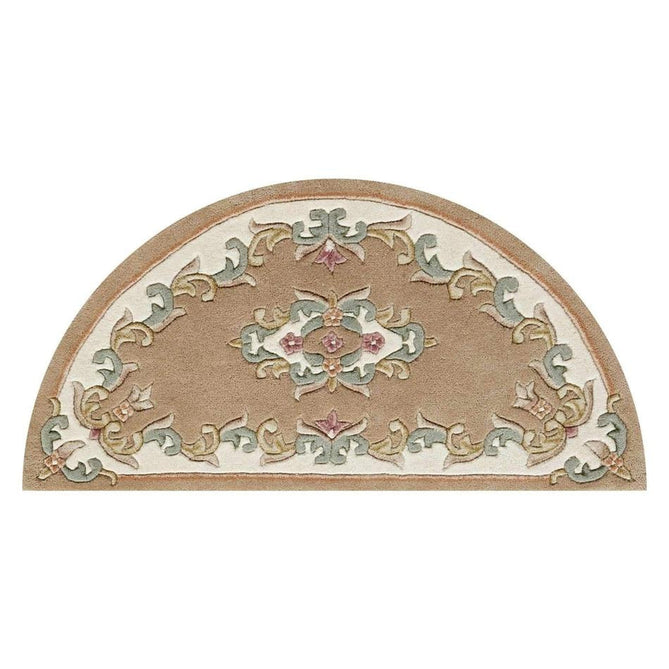 Royal Traditional Floral Aubusson Medallion Border Oriental Chinese Style Hand-Carved Hi-Low Textured Wool Beige Rug-Oriental Weavers-Rug Love - The Most Loved Rug Store