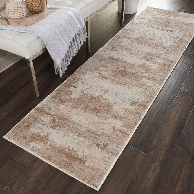 Rustic Textures RUS03 Modern Abstract Distressed Shimmer Carved Hi-Low Textured Flat-Pile Beige Rug-Nourison-Rug Love - The Most Loved Rug Store