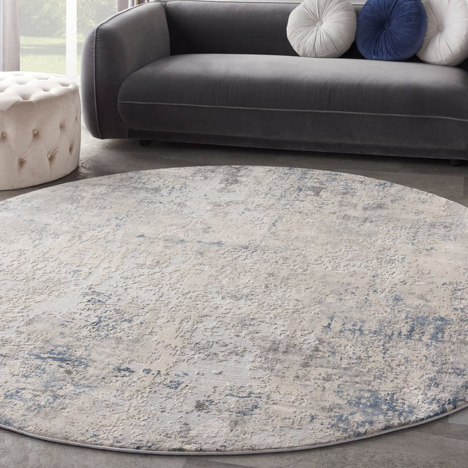 Rustic Textures RUS07 Modern Abstract Distressed Shimmer Carved Hi-Low Textured Flat-Pile Ivory/Grey/Blue Rug-Nourison-Rug Love - The Most Loved Rug Store