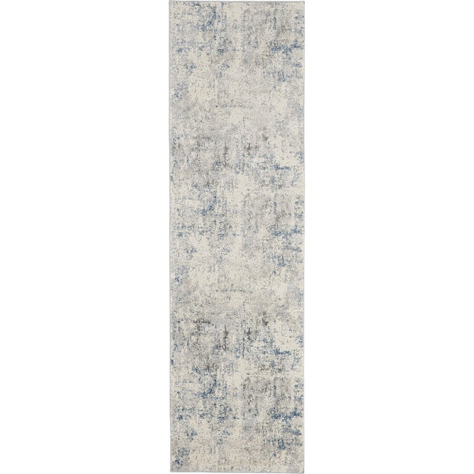 Rustic Textures RUS07 Modern Abstract Distressed Shimmer Carved Hi-Low Textured Flat-Pile Ivory/Grey/Blue Rug-Nourison-Rug Love - The Most Loved Rug Store