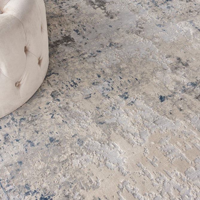 Rustic Textures RUS07 Modern Abstract Distressed Shimmer Carved Hi-Low Textured Flat-Pile Ivory/Grey/Blue Rug-Nourison-Rug Love - The Most Loved Rug Store