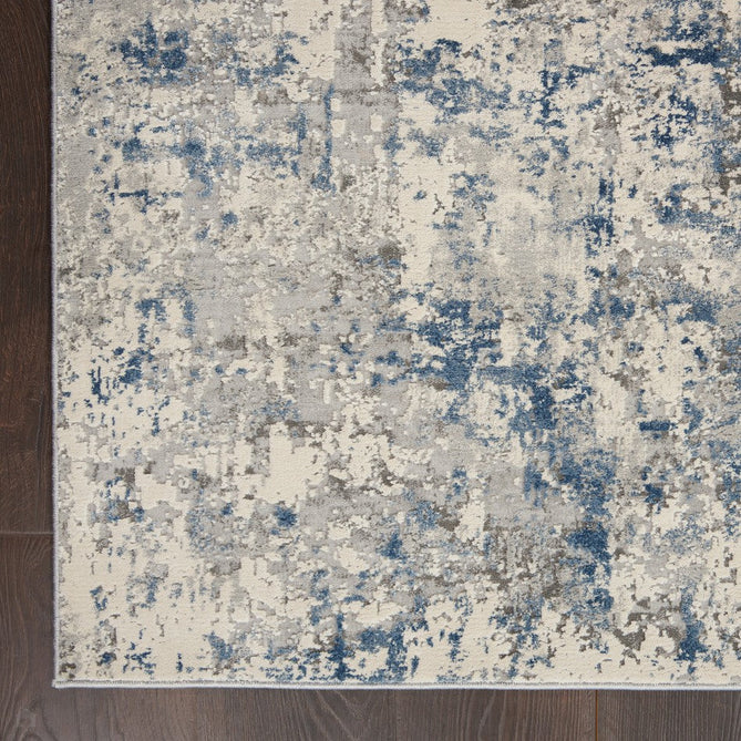 Rustic Textures RUS07 Modern Abstract Distressed Shimmer Carved Hi-Low Textured Flat-Pile Ivory/Grey/Blue Rug-Nourison-Rug Love - The Most Loved Rug Store