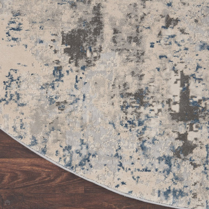 Rustic Textures RUS07 Modern Abstract Distressed Shimmer Carved Hi-Low Textured Flat-Pile Ivory/Grey/Blue Rug-Nourison-Rug Love - The Most Loved Rug Store