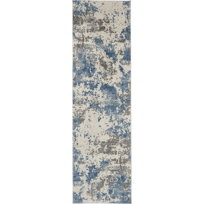 Rustic Textures RUS08 Modern Abstract Distressed Shimmer Carved Hi-Low Textured Flat-Pile Grey/Blue Rug-Nourison-Rug Love - The Most Loved Rug Store