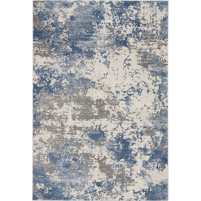 Rustic Textures RUS08 Modern Abstract Distressed Shimmer Carved Hi-Low Textured Flat-Pile Grey/Blue Rug-Nourison-Rug Love - The Most Loved Rug Store