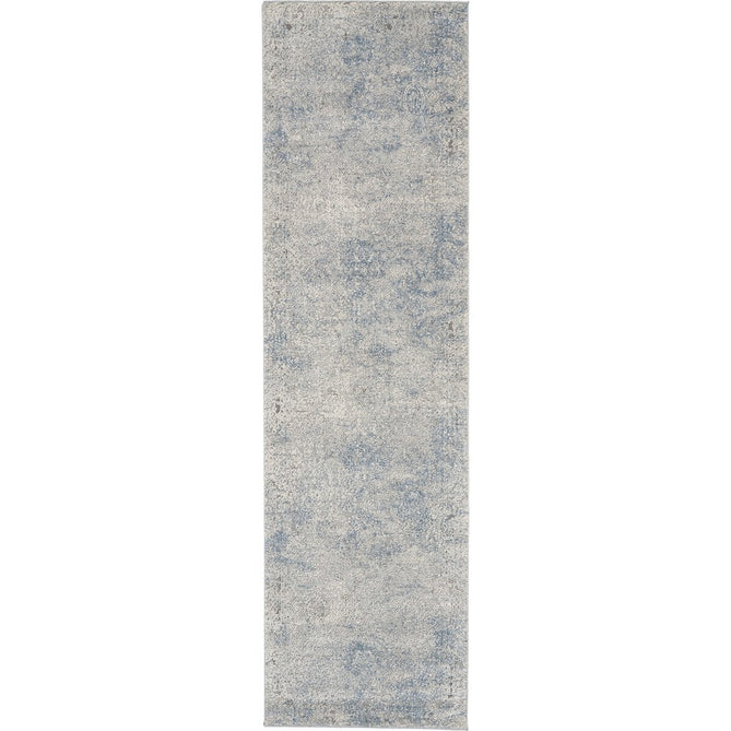 Rustic Textures RUS09 Modern Abstract Distressed Shimmer Carved Hi-Low Textured Flat-Pile Ivory/Light Blue Rug-Nourison-Rug Love - The Most Loved Rug Store