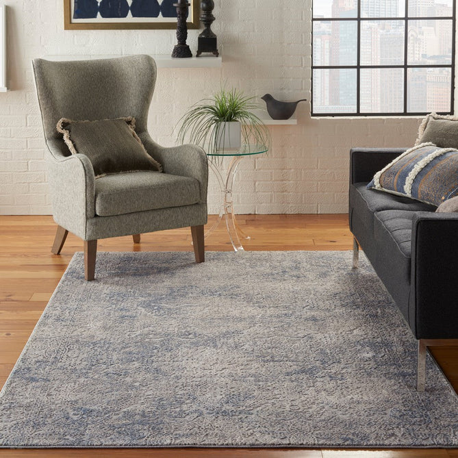 Rustic Textures RUS09 Modern Abstract Distressed Shimmer Carved Hi-Low Textured Flat-Pile Ivory/Light Blue Rug-Nourison-Rug Love - The Most Loved Rug Store