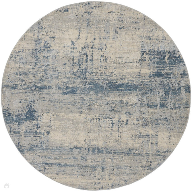 Rustic Textures RUS10 Modern Abstract Distressed Shimmer Carved Hi-Low Textured Flat-Pile Ivory/Blue Rug-Nourison-Rug Love - The Most Loved Rug Store