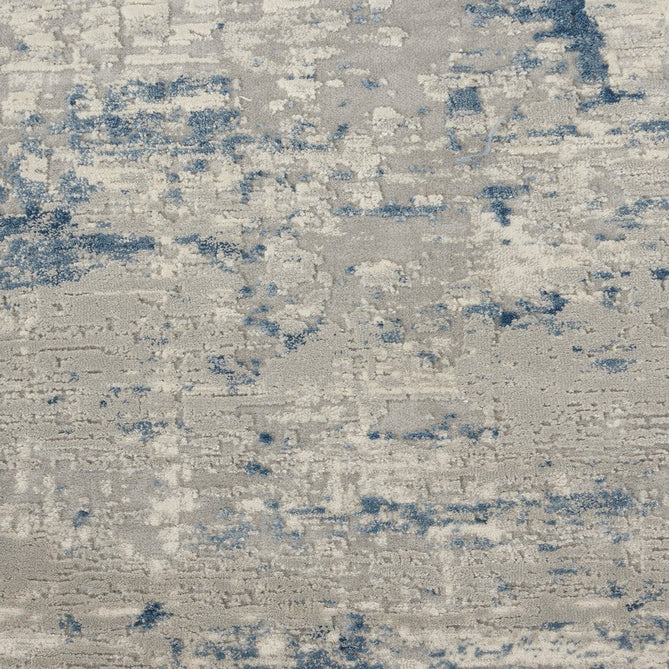 Rustic Textures RUS10 Modern Abstract Distressed Shimmer Carved Hi-Low Textured Flat-Pile Ivory/Blue Rug-Nourison-Rug Love - The Most Loved Rug Store