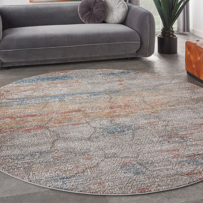 Rustic Textures RUS11 Modern Abstract Distressed Shimmer Carved Hi-Low Textured Flat-Pile Multicolour Rug-Nourison-Rug Love - The Most Loved Rug Store