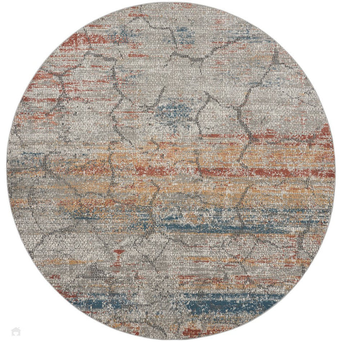 Rustic Textures RUS11 Modern Abstract Distressed Shimmer Carved Hi-Low Textured Flat-Pile Multicolour Rug-Nourison-Rug Love - The Most Loved Rug Store