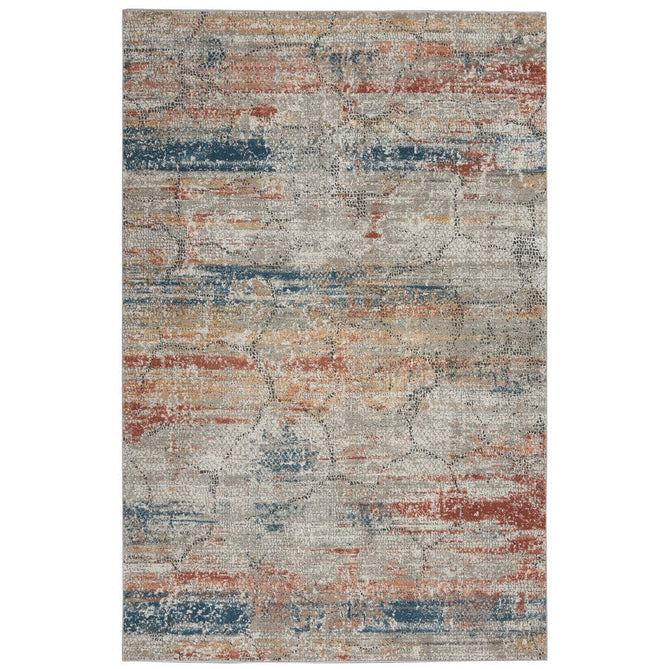 Rustic Textures RUS11 Modern Abstract Distressed Shimmer Carved Hi-Low Textured Flat-Pile Multicolour Rug-Nourison-Rug Love - The Most Loved Rug Store