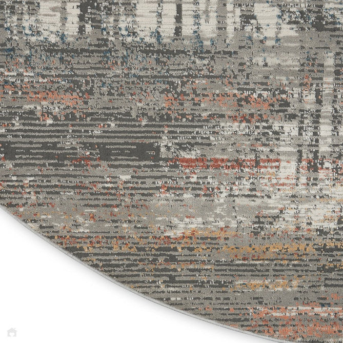 Rustic Textures RUS12 Modern Abstract Distressed Shimmer Carved Hi-Low Textured Flat-Pile Grey/Multi Rug-Nourison-Rug Love - The Most Loved Rug Store