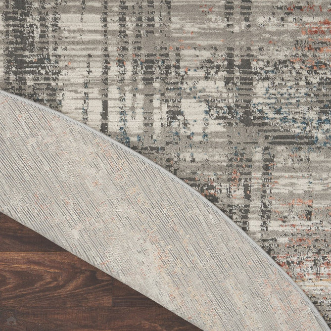 Rustic Textures RUS12 Modern Abstract Distressed Shimmer Carved Hi-Low Textured Flat-Pile Grey/Multi Rug-Nourison-Rug Love - The Most Loved Rug Store