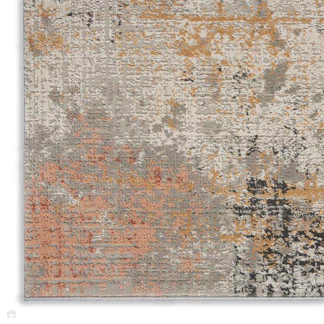 Rustic Textures RUS13 Modern Abstract Distressed Shimmer Carved Hi-Low Textured Flat-Pile Grey/Blue Rug-Nourison-Rug Love - The Most Loved Rug Store