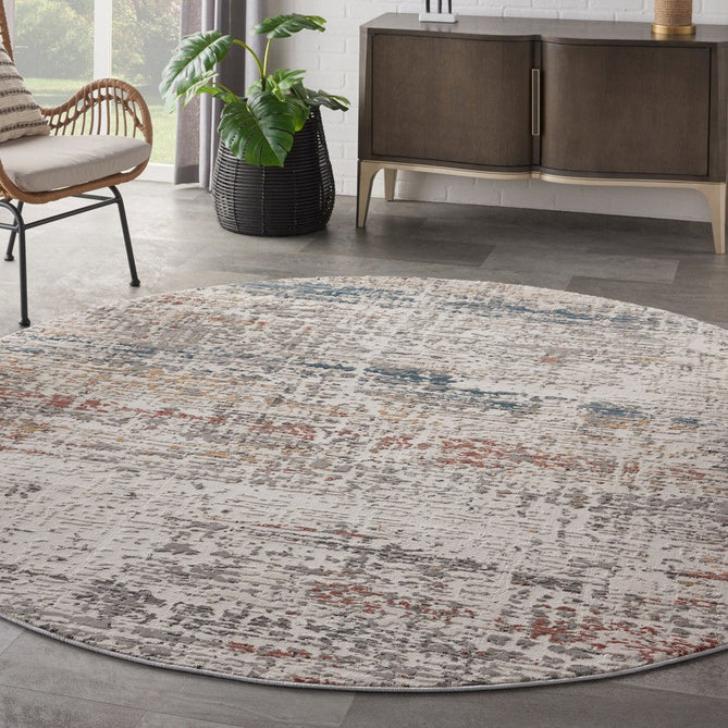 Rustic Textures RUS14 Modern Abstract Distressed Shimmer Carved Hi-Low Textured Flat-Pile Light Grey/Multi Rug-Nourison-Rug Love - The Most Loved Rug Store