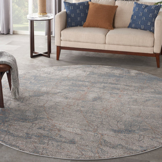 Rustic Textures RUS15 Modern Abstract Distressed Shimmer Carved Hi-Low Textured Flat-Pile Light Grey/Blue Rug-Nourison-Rug Love - The Most Loved Rug Store