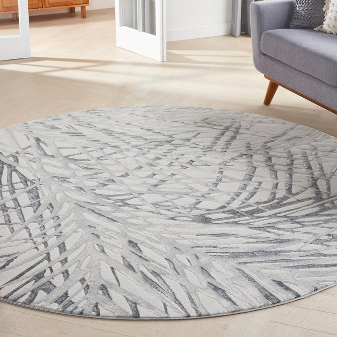 Rustic Textures RUS17 Modern Abstract Distressed Shimmer Carved Hi-Low Textured Flat-Pile Ivory/Grey Rug-Nourison-Rug Love - The Most Loved Rug Store