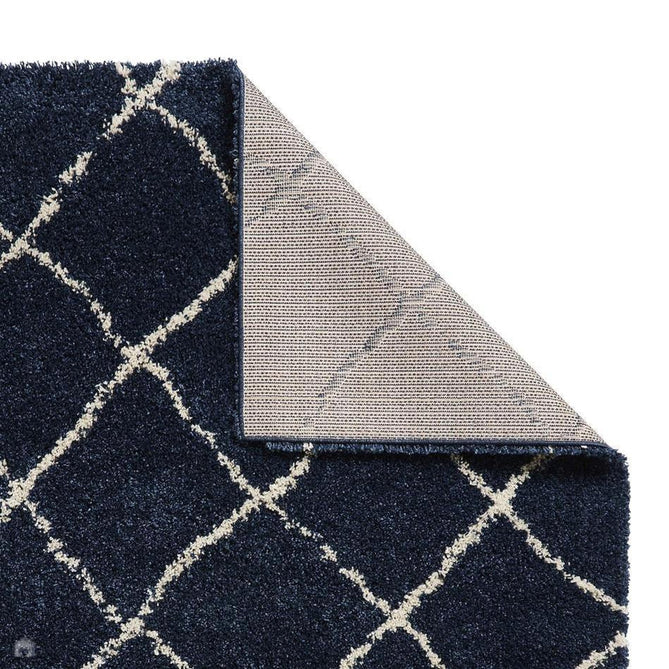 Scandi Berber G257 Modern Moroccan Berber Soft Plush Boho Shaggy Navy/Cream Rug-Think Rugs-Rug Love - The Most Loved Rug Store