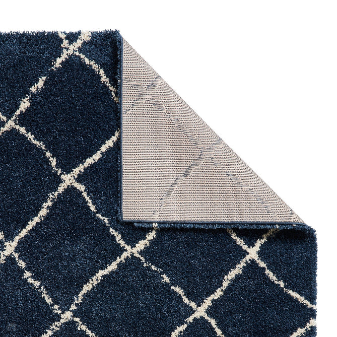 Scandi Berber G257 Modern Moroccan Berber Soft Plush Boho Shaggy Navy/Cream Rug-Think Rugs-Rug Love - The Most Loved Rug Store