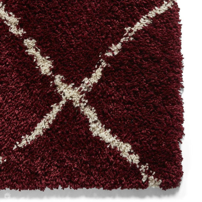 Scandi Berber G257 Modern Moroccan Berber Soft Plush Boho Shaggy Red/Cream Rug-Think Rugs-Rug Love - The Most Loved Rug Store