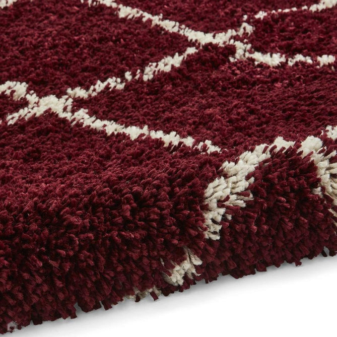 Scandi Berber G257 Modern Moroccan Berber Soft Plush Boho Shaggy Red/Cream Rug-Think Rugs-Rug Love - The Most Loved Rug Store