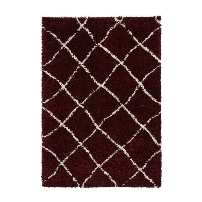 Scandi Berber G257 Modern Moroccan Berber Soft Plush Boho Shaggy Red/Cream Rug-Think Rugs-Rug Love - The Most Loved Rug Store