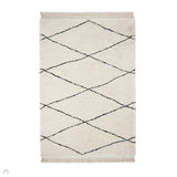 Scandi-Boho RL04 Modern Moroccan Berber Soft Plush Shaggy White/Black Rug 160 x 230 cm