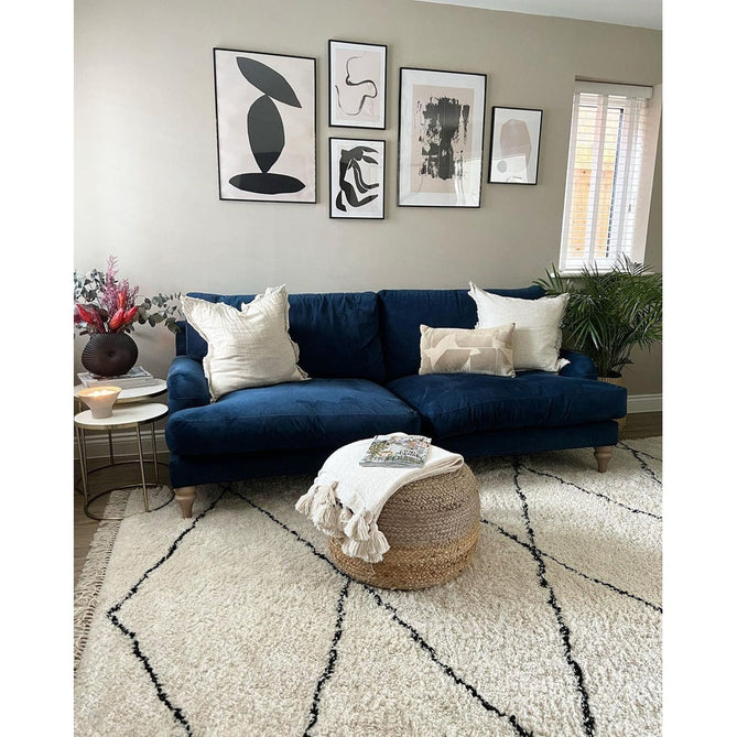 Scandi-Boho RL04 Modern Moroccan Berber Soft Plush Shaggy White/Black Rug-Rug Love Exclusive-Rug Love - The Most Loved Rug Store