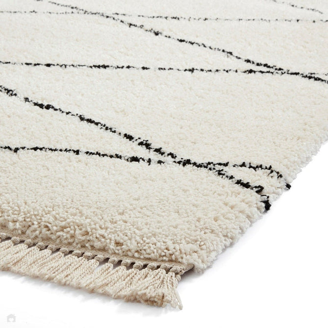 Scandi-Boho RL04 Modern Moroccan Berber Soft Plush Shaggy White/Black Rug-Rug Love Exclusive-Rug Love - The Most Loved Rug Store