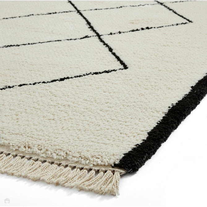 Scandi-Boho RL06 Modern Moroccan Berber Soft Plush Shaggy White/Black Rug-Rug Love Exclusive-Rug Love - The Most Loved Rug Store