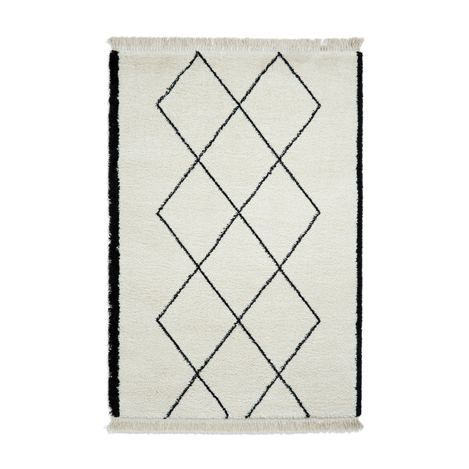 Scandi-Boho RL06 Modern Moroccan Berber Soft Plush Shaggy White/Black Rug-Rug Love Exclusive-Rug Love - The Most Loved Rug Store