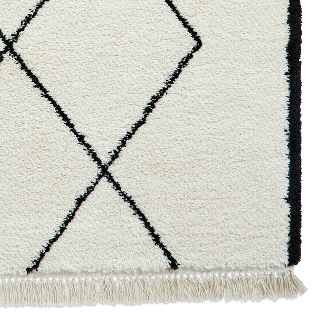 Scandi-Boho RL06 Modern Moroccan Berber Soft Plush Shaggy White/Black Rug-Rug Love Exclusive-Rug Love - The Most Loved Rug Store