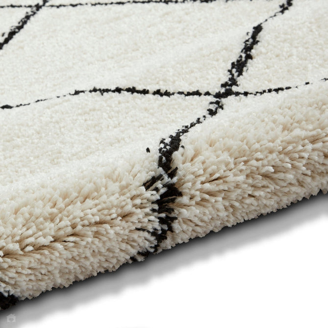 Scandi-Boho RL06 Modern Moroccan Berber Soft Plush Shaggy White/Black Rug-Rug Love Exclusive-Rug Love - The Most Loved Rug Store