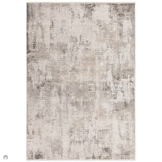 Seville 03 Olite Modern Abstract Distressed Hi-Low Textured Soft-Touch Space-Dyed Polyester Low Flat-Pile Beige/Grey/Cream Rug-Asiatic Carpets-Rug Love - The Most Loved Rug Store