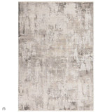 Seville 03 Olite Modern Abstract Distressed Hi-Low Textured Soft-Touch Space-Dyed Polyester Low Profile Short Pile Beige/Grey/Cream Rug