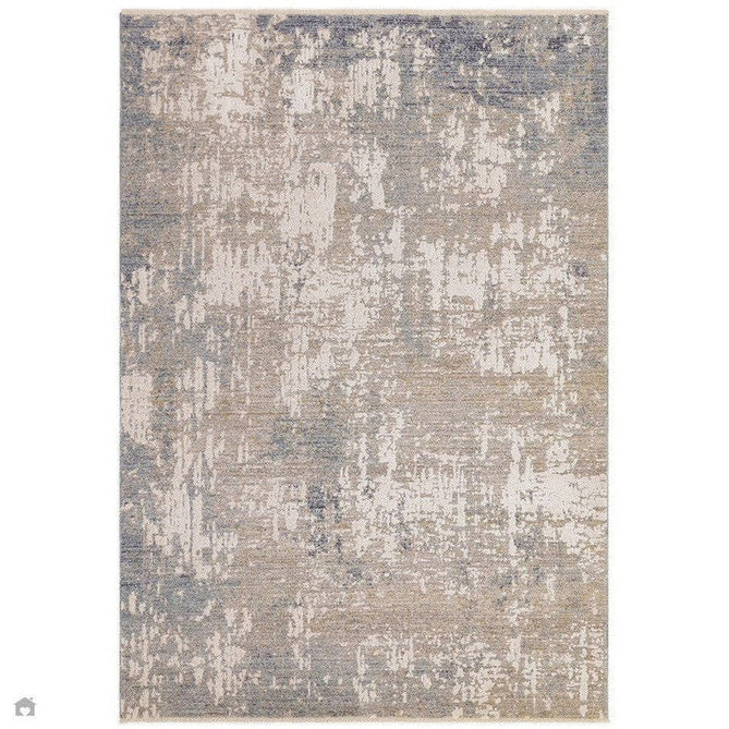 Seville 04 Valsain Modern Abstract Distressed Hi-Low Textured Soft-Touch Space-Dyed Polyester Low Profile Short Pile Beige/Natural/Blue/Cream/Grey/Multi Rug-Asiatic Carpets-Rug Love - The Most Loved Rug Store