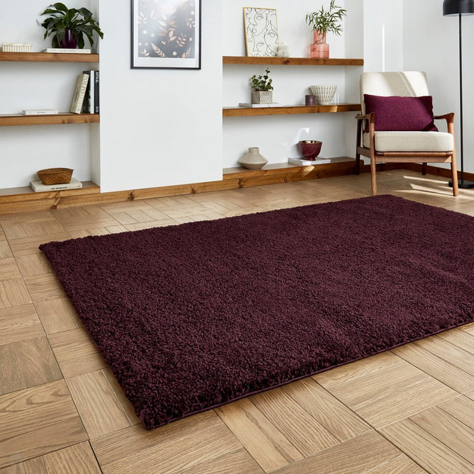 Sierra 9000 Plush Soft High-Density Stain-Resistant Plain Textured Polypropylene Shaggy Purple Rug-Think Rugs-Rug Love - The Most Loved Rug Store