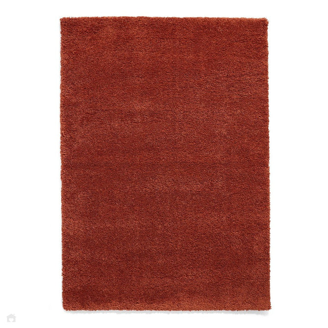 Sierra 9000 Plush Soft High-Density Stain-Resistant Plain Textured Polypropylene Shaggy Terracotta Rug-Think Rugs-Rug Love - The Most Loved Rug Store