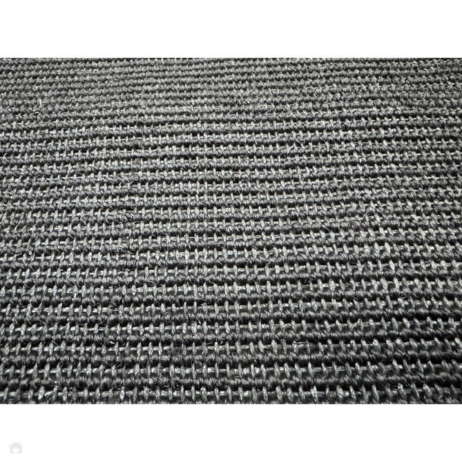 Sisal Cotton Border Plain Natural Fibre Ribbed Textured Flatweave Black/Grey Rug-Asiatic Carpets-Rug Love - The Most Loved Rug Store