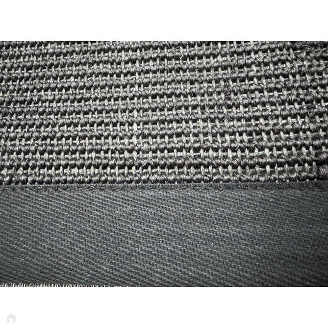 Sisal Cotton Border Plain Natural Fibre Ribbed Textured Flatweave Black/Grey Rug-Asiatic Carpets-Rug Love - The Most Loved Rug Store