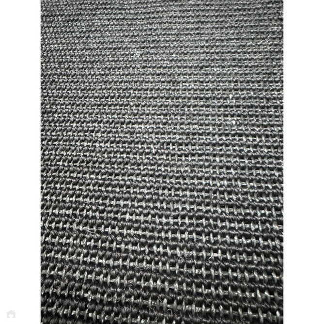 Sisal Cotton Border Plain Natural Fibre Ribbed Textured Flatweave Black/Grey Rug-Asiatic Carpets-Rug Love - The Most Loved Rug Store