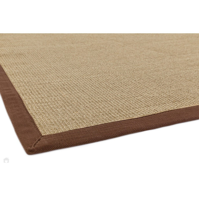 Sisal Cotton Border Plain Natural Fibre Ribbed Textured Flatweave Linen/Chocolate Rug-Asiatic Carpets-Rug Love - The Most Loved Rug Store