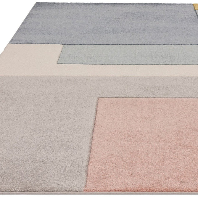 Sketch SK12 Blocks Modern Geometric Soft Hand-Carved Low Flat-Pile Pastel/Multicolour Rug-Asiatic Carpets-Rug Love - The Most Loved Rug Store