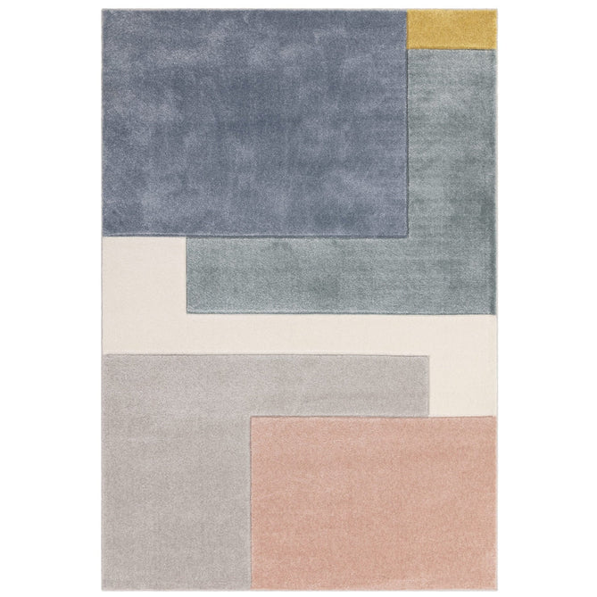 Sketch SK12 Blocks Modern Geometric Soft Hand-Carved Low Flat-Pile Pastel/Multicolour Rug-Asiatic Carpets-Rug Love - The Most Loved Rug Store