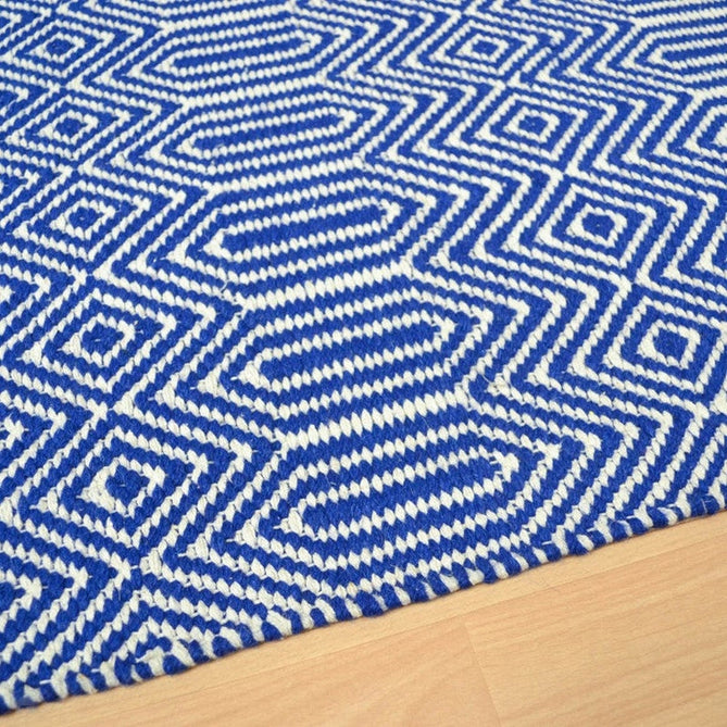 Sloan Modern Geometric Hand-Woven Wool&Cotton Soft-Touch Durable Textured Flatweave Blue Runner-Asiatic Carpets-Rug Love - The Most Loved Rug Store