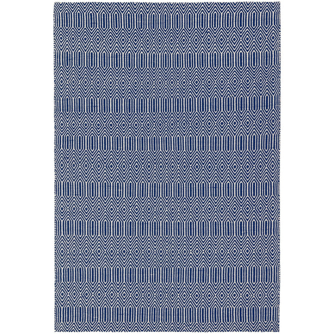 Sloan Modern Geometric Hand-Woven Wool&Cotton Soft-Touch Durable Textured Flatweave Blue Runner-Asiatic Carpets-Rug Love - The Most Loved Rug Store