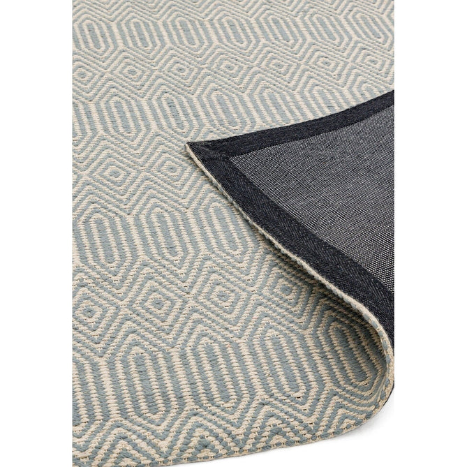 Sloan Modern Geometric Hand-Woven Wool&Cotton Soft-Touch Durable Textured Flatweave Duck Egg Runner-Asiatic Carpets-Rug Love - The Most Loved Rug Store