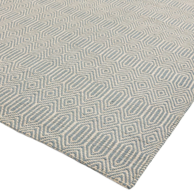 Sloan Modern Geometric Hand-Woven Wool&Cotton Soft-Touch Durable Textured Flatweave Duck Egg Runner-Asiatic Carpets-Rug Love - The Most Loved Rug Store