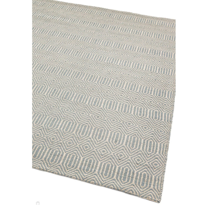 Sloan Modern Geometric Hand-Woven Wool&Cotton Soft-Touch Durable Textured Flatweave Duck Egg Runner-Asiatic Carpets-Rug Love - The Most Loved Rug Store